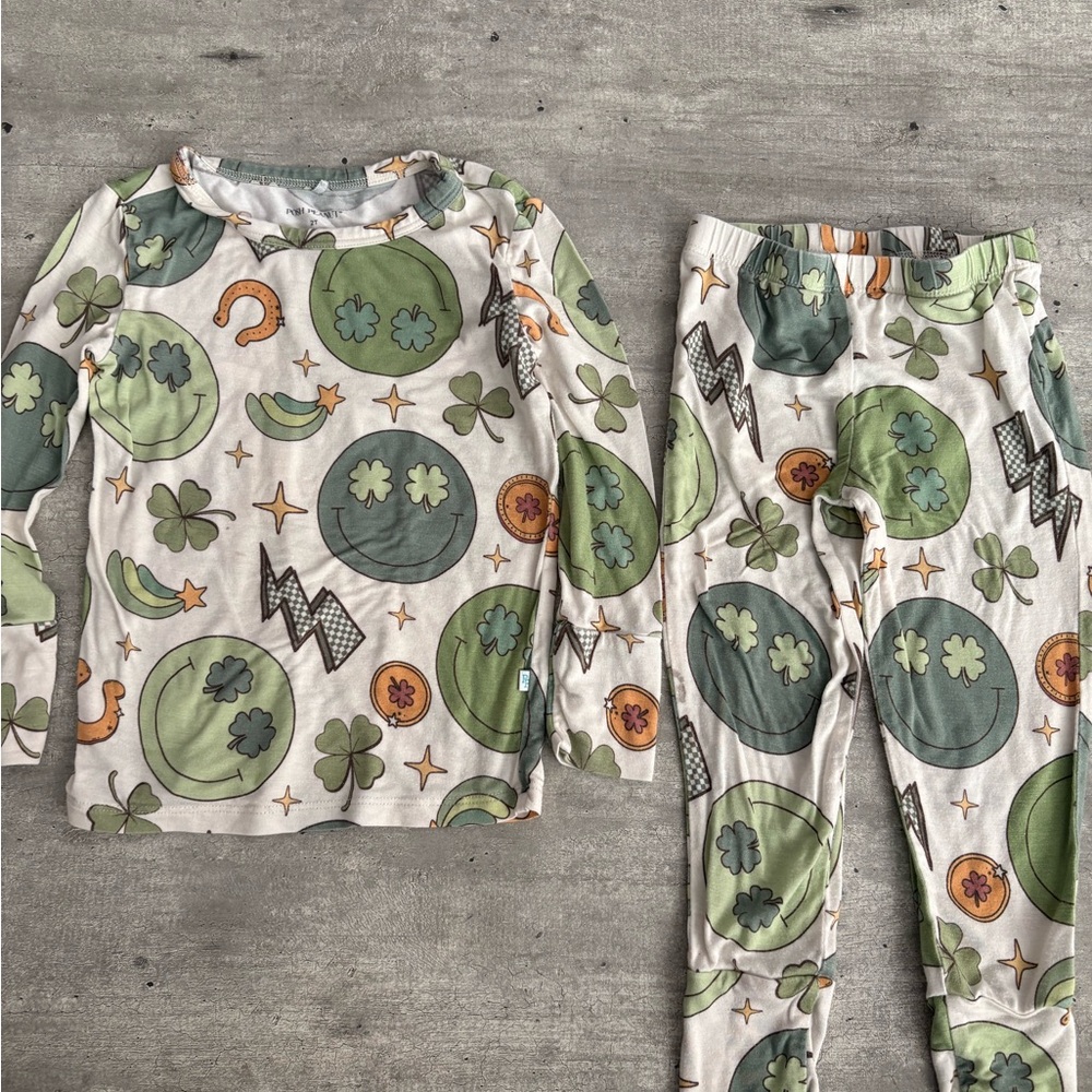 Posh Peanut Green and Orange Pajama Sets size 2T